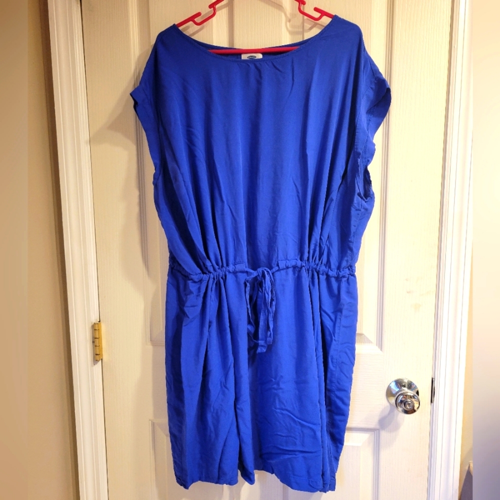 Old Navy 4x short sleeve dress with drawstring waist. Blue/purple